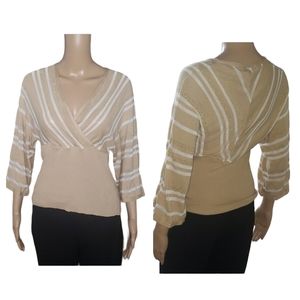 Rampage m stretchy fit surplice wide arm ribbed lower sweater metallic gold